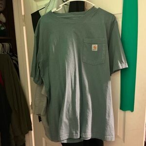 grey/green mens carhartt t-shirt size large with pocket